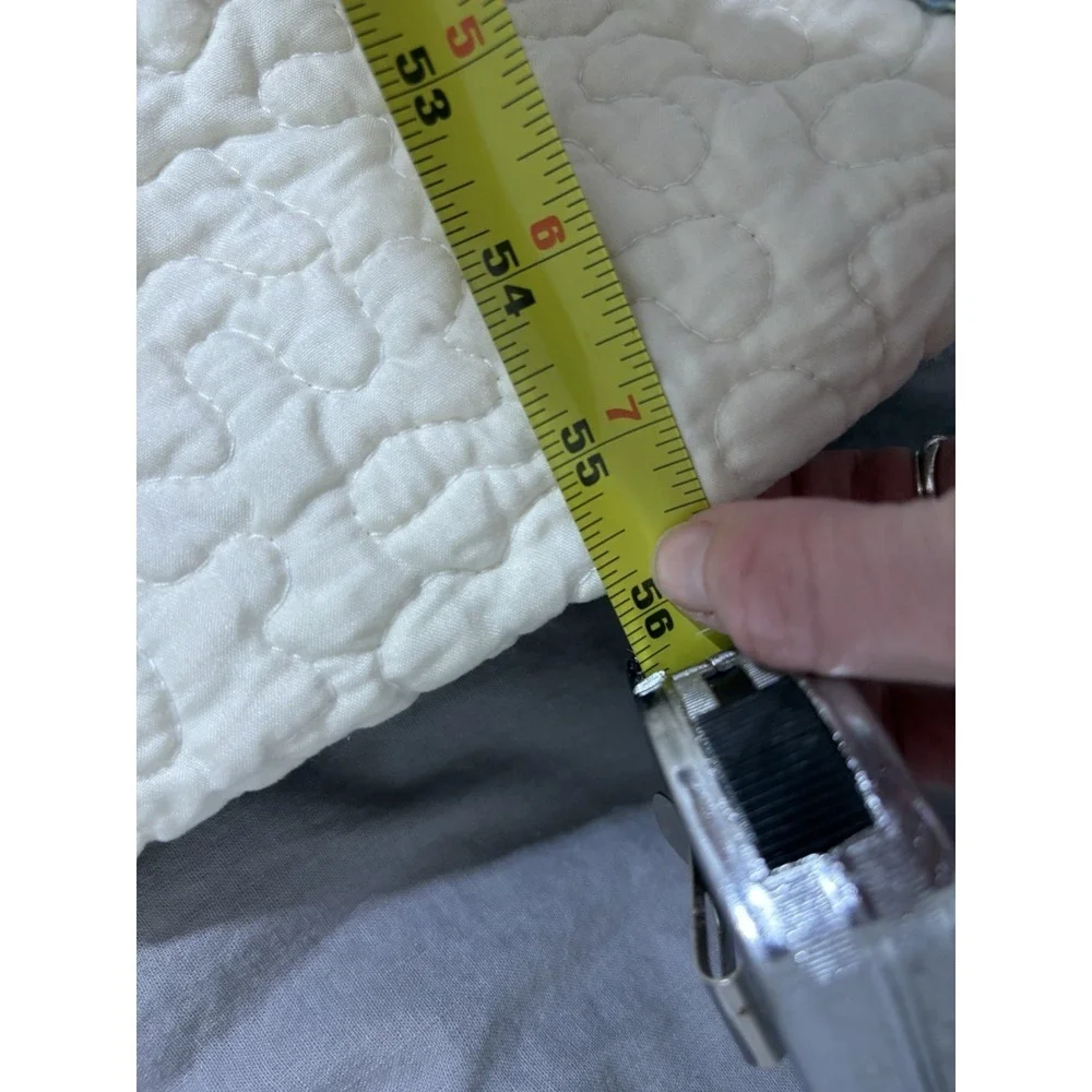 Vintage Large Quilt Green, Blue Spring & Floral‎ Scalloped Edges 112